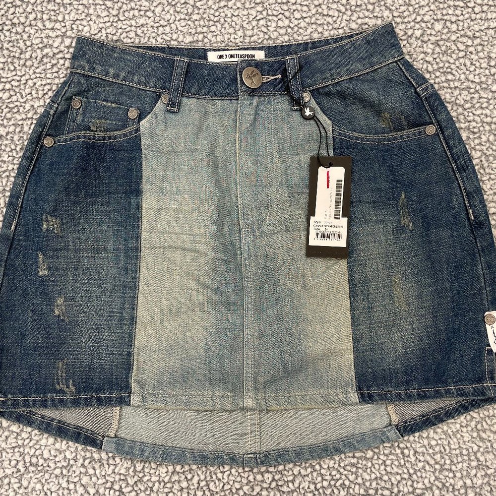 ONE X ONE TEASPOON DENIM SKIRT